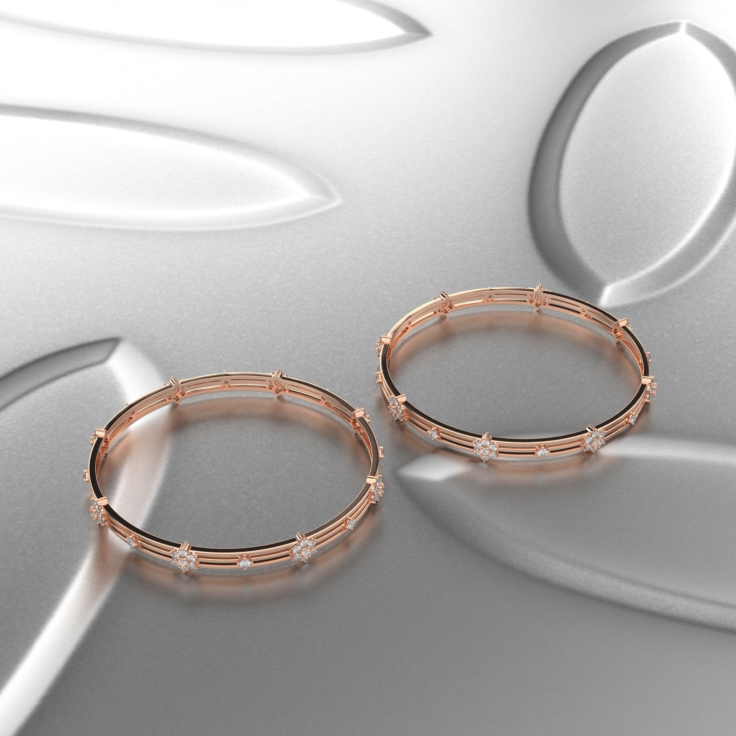 Rose gold Charvitha Bangle 925 Sterling Silver