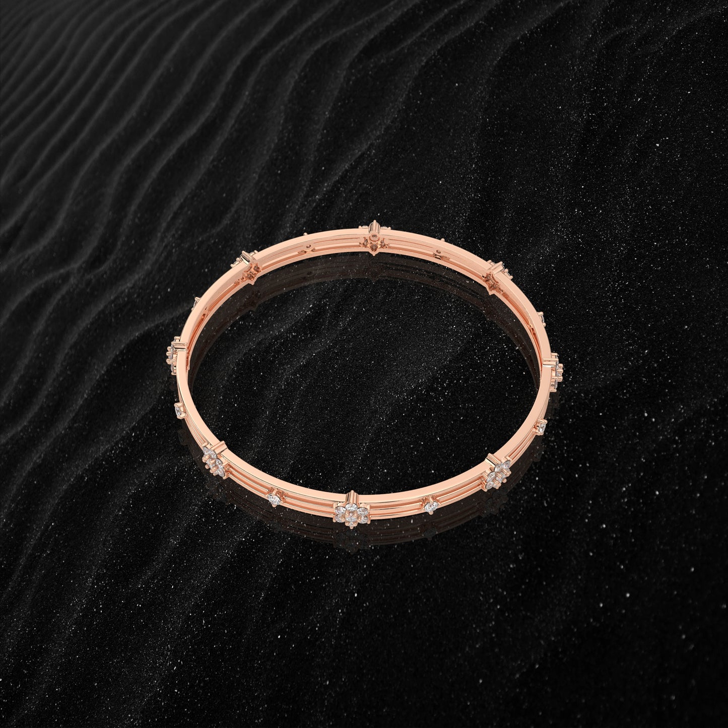 Rose gold Charvitha Bangle 925 Sterling Silver