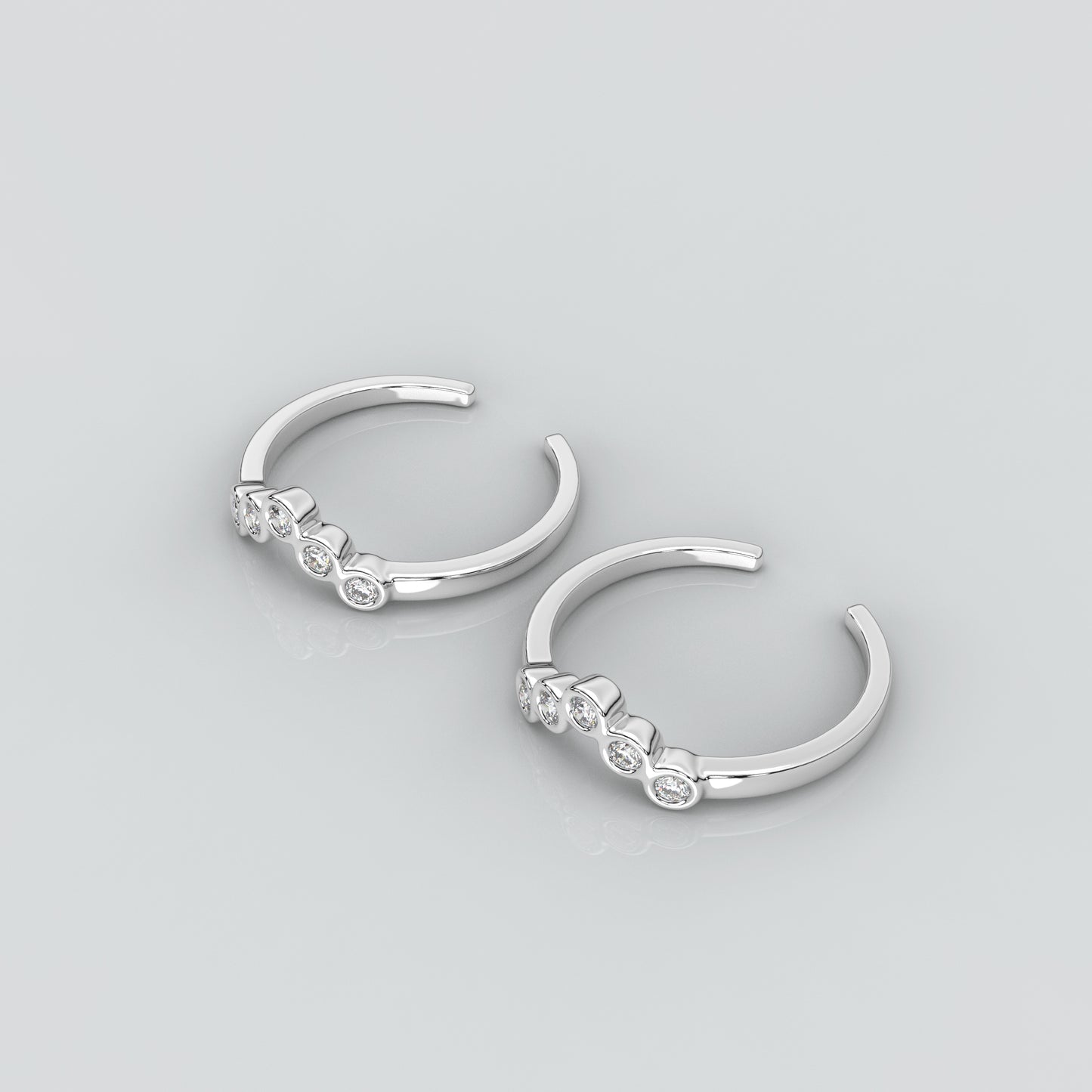 Moissanite Diamond Adjustable 925 Silver Toe Ring