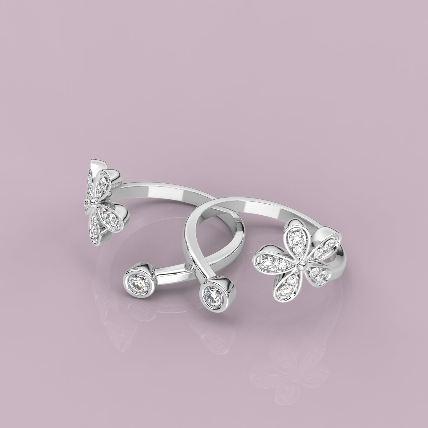 Garden Moissanite Diamond Adjustable 925 Silver Toe Ring