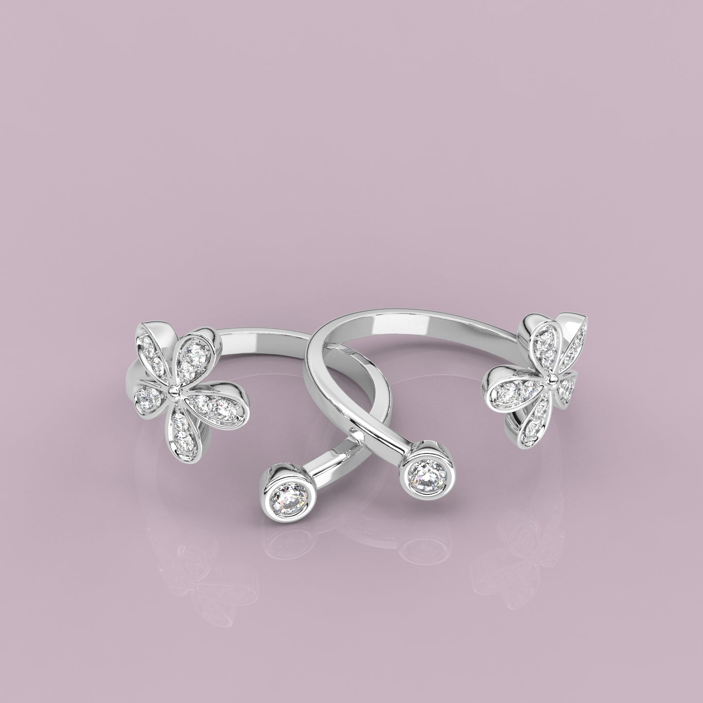 Garden Moissanite Diamond Adjustable 925 Silver Toe Ring