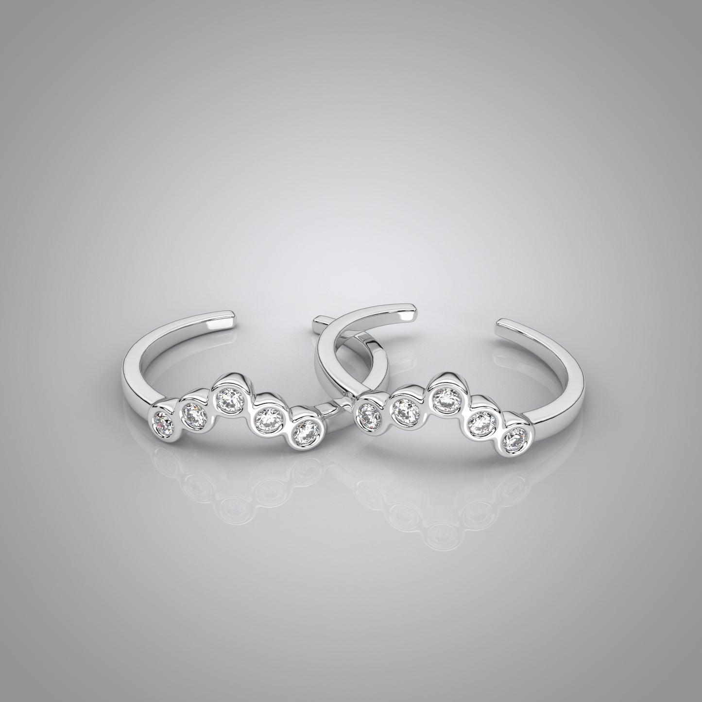 Moissanite Diamond Adjustable 925 Silver Toe Ring