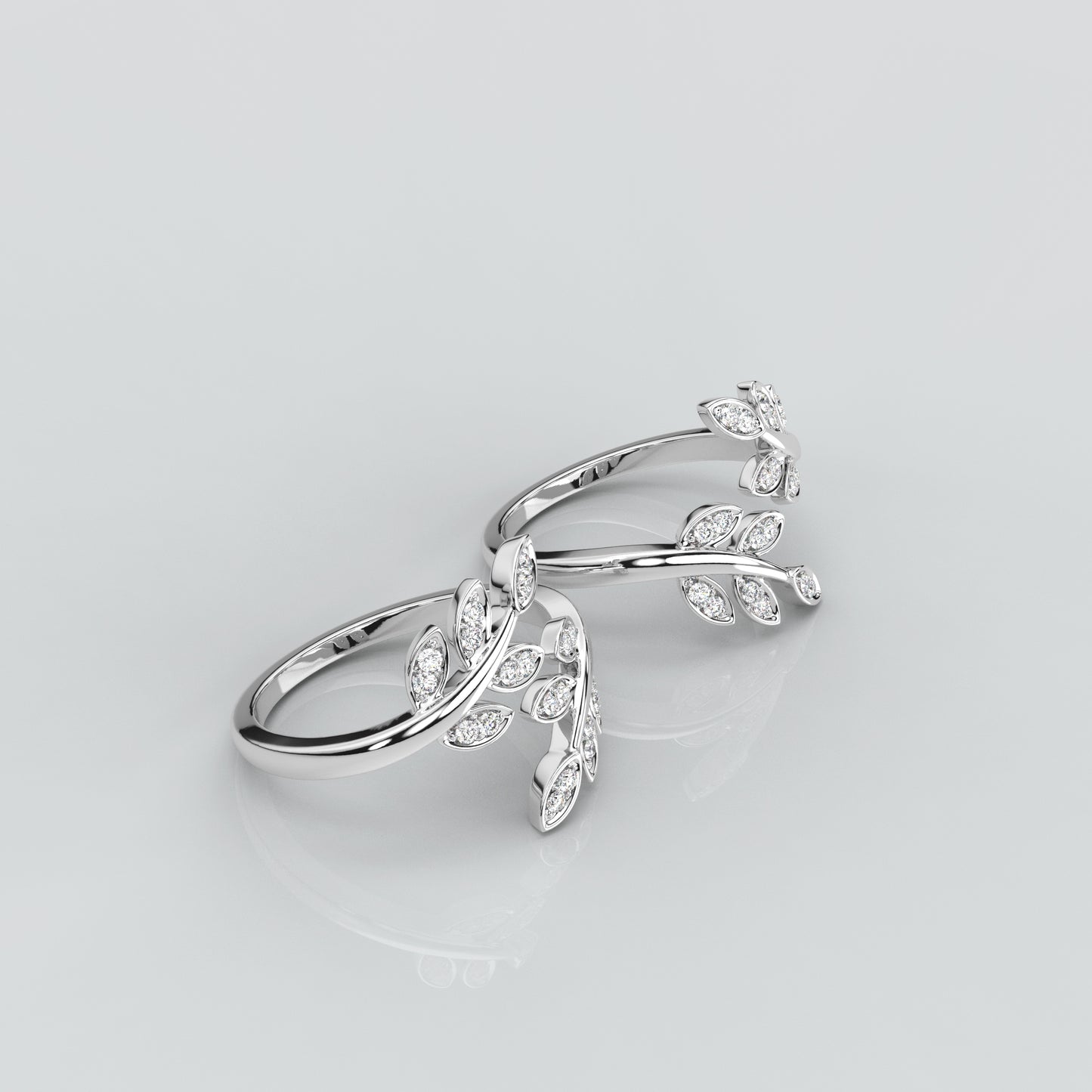 Leaf Moissanite Diamond 925 Silver Toe Ring