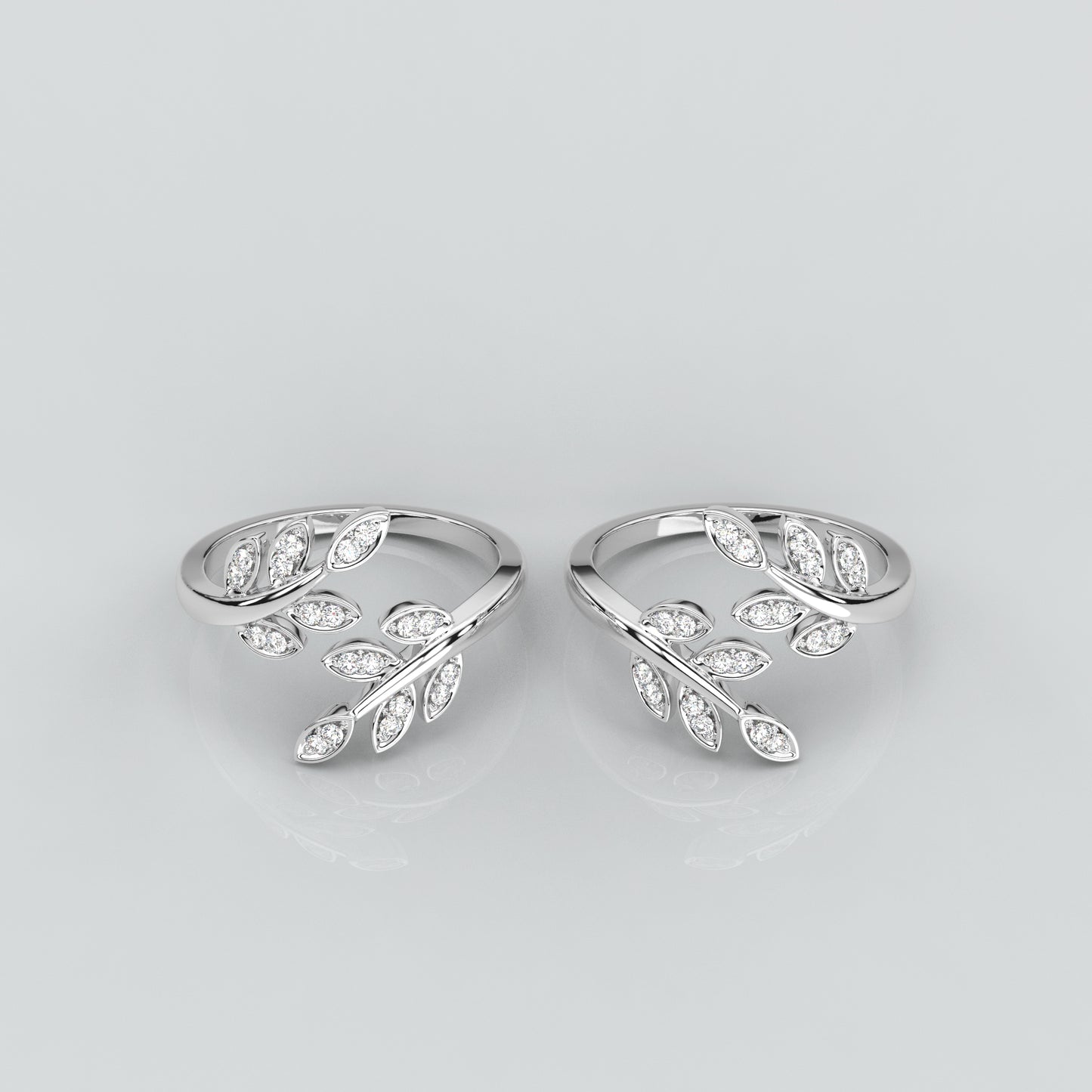 Leaf Moissanite Diamond 925 Silver Toe Ring