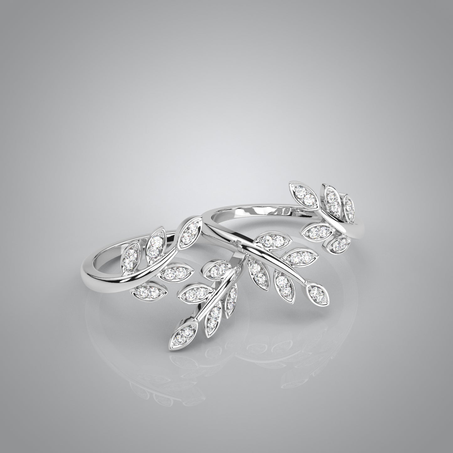 Leaf Moissanite Diamond 925 Silver Toe Ring