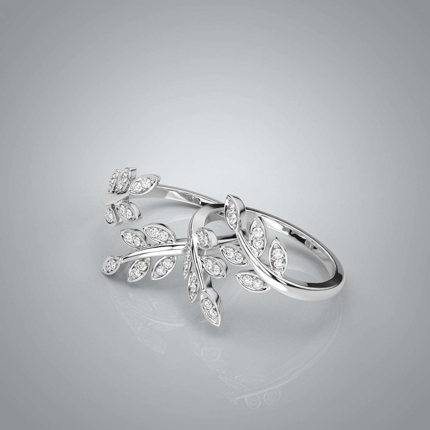 Leaf Moissanite Diamond 925 Silver Toe Ring