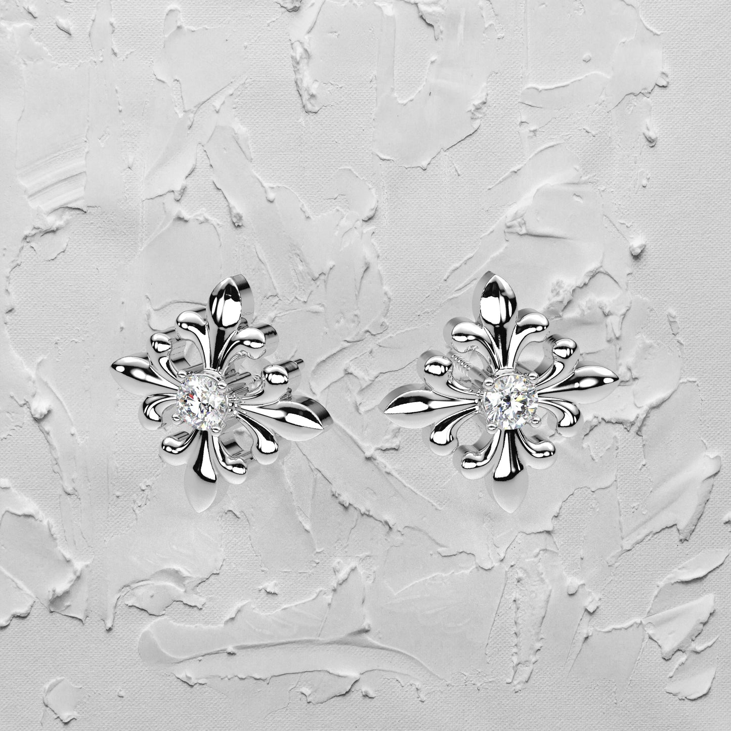 Monk Moissanite Diamond 925 Silver Earring
