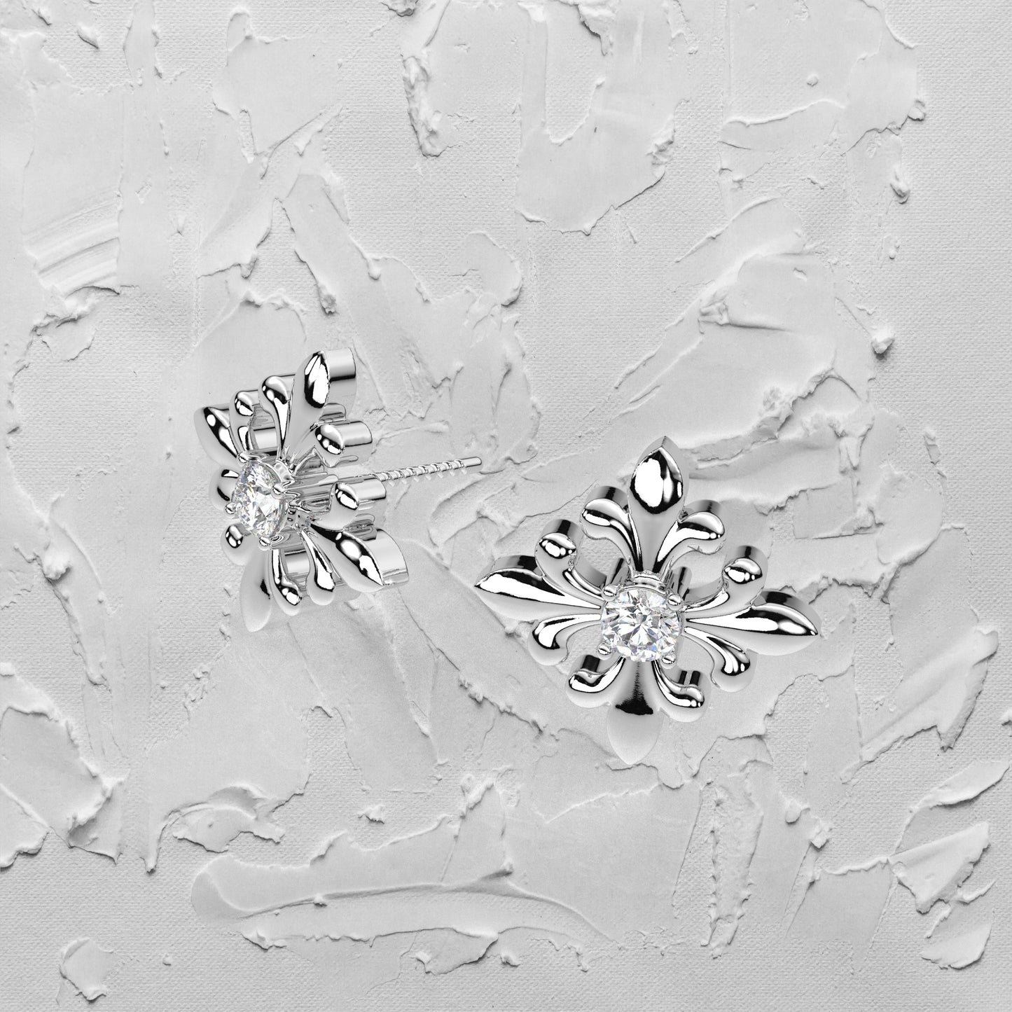 Monk Moissanite Diamond 925 Silver Earring