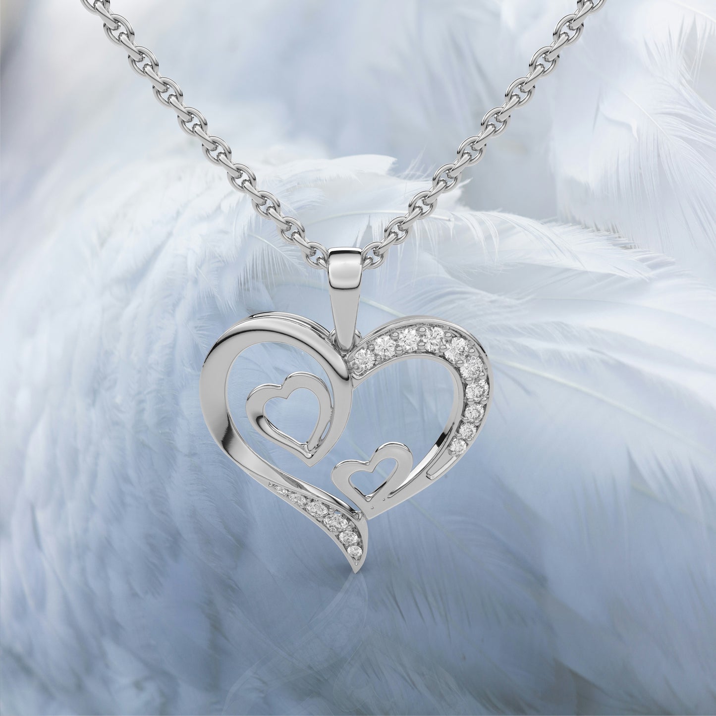 Rikelus Moissanite Diamond 925 Silver Necklace Set
