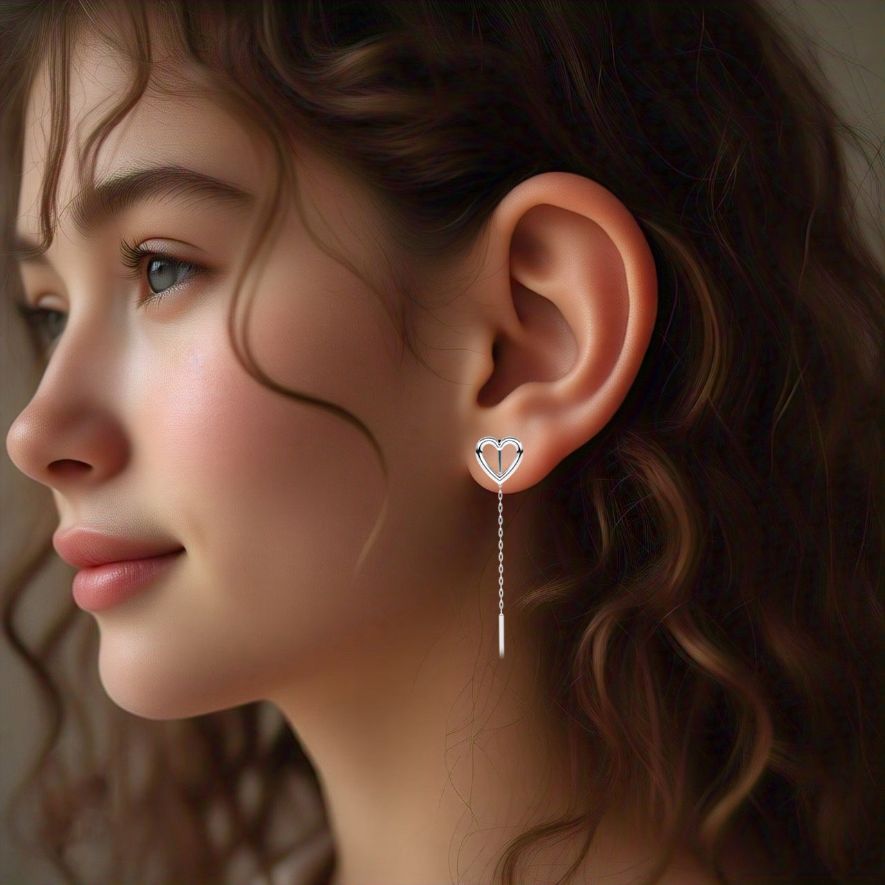 Heart Sui Dhaga 925 silver Earring