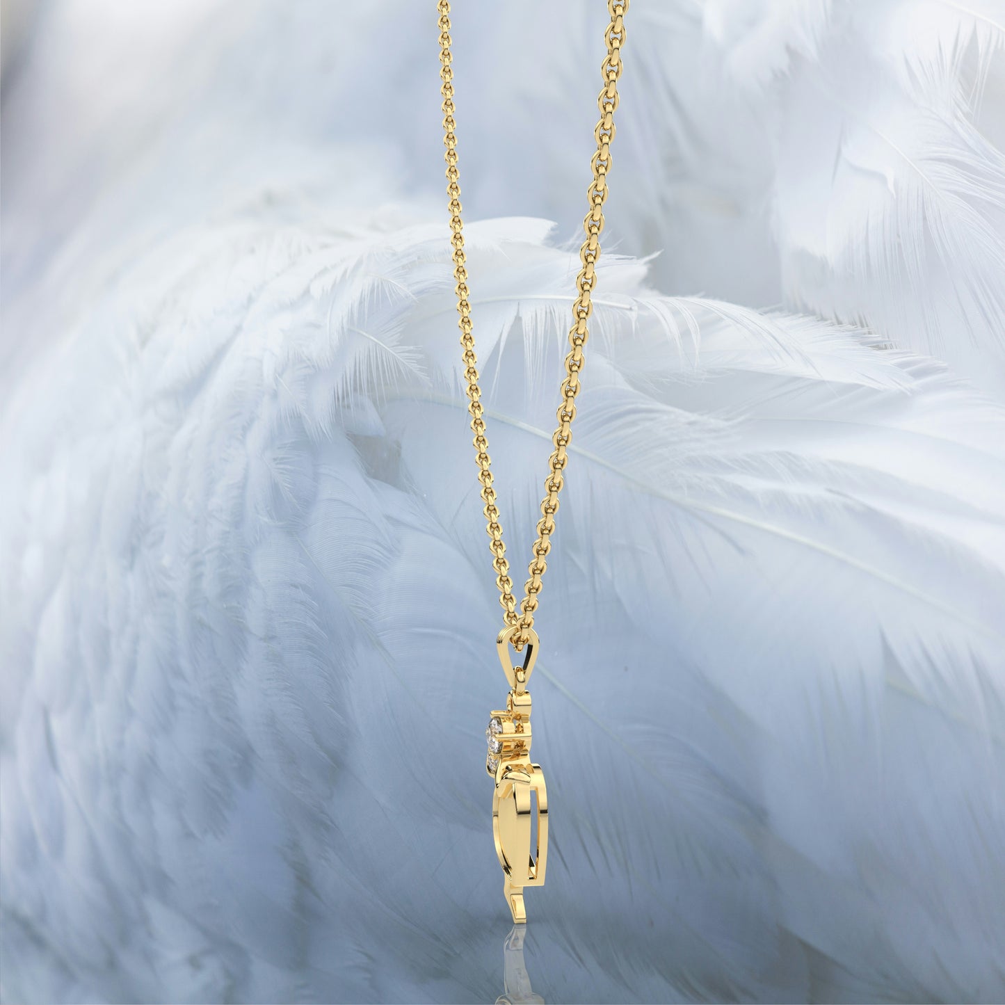 Butterfly Moissanite Diamond Heart 925 Silver Necklace
