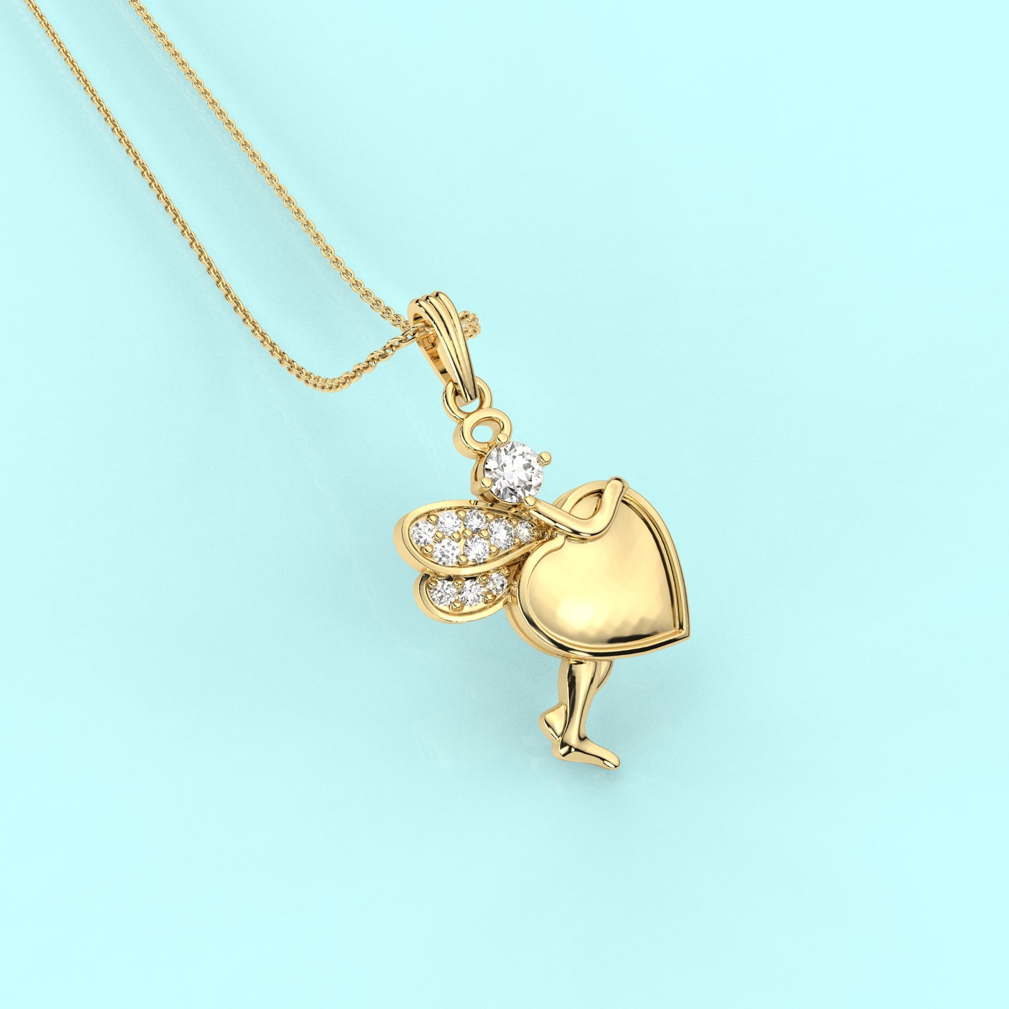 Butterfly Moissanite Diamond Heart 925 Silver Necklace