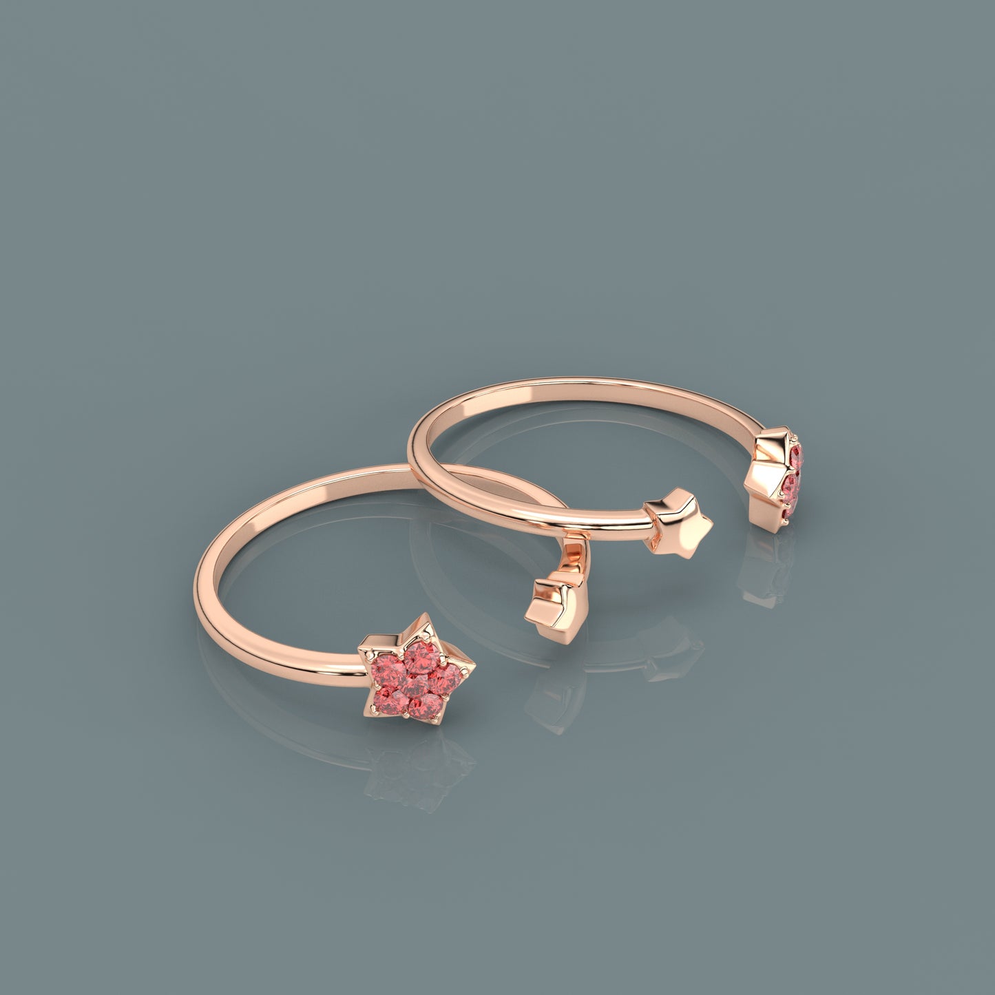 Star Rose gold Adjustable 925 Silver Toe Ring