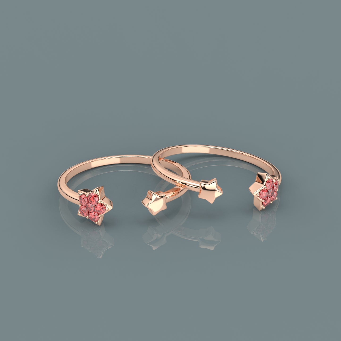 Star Rose gold Adjustable 925 Silver Toe Ring