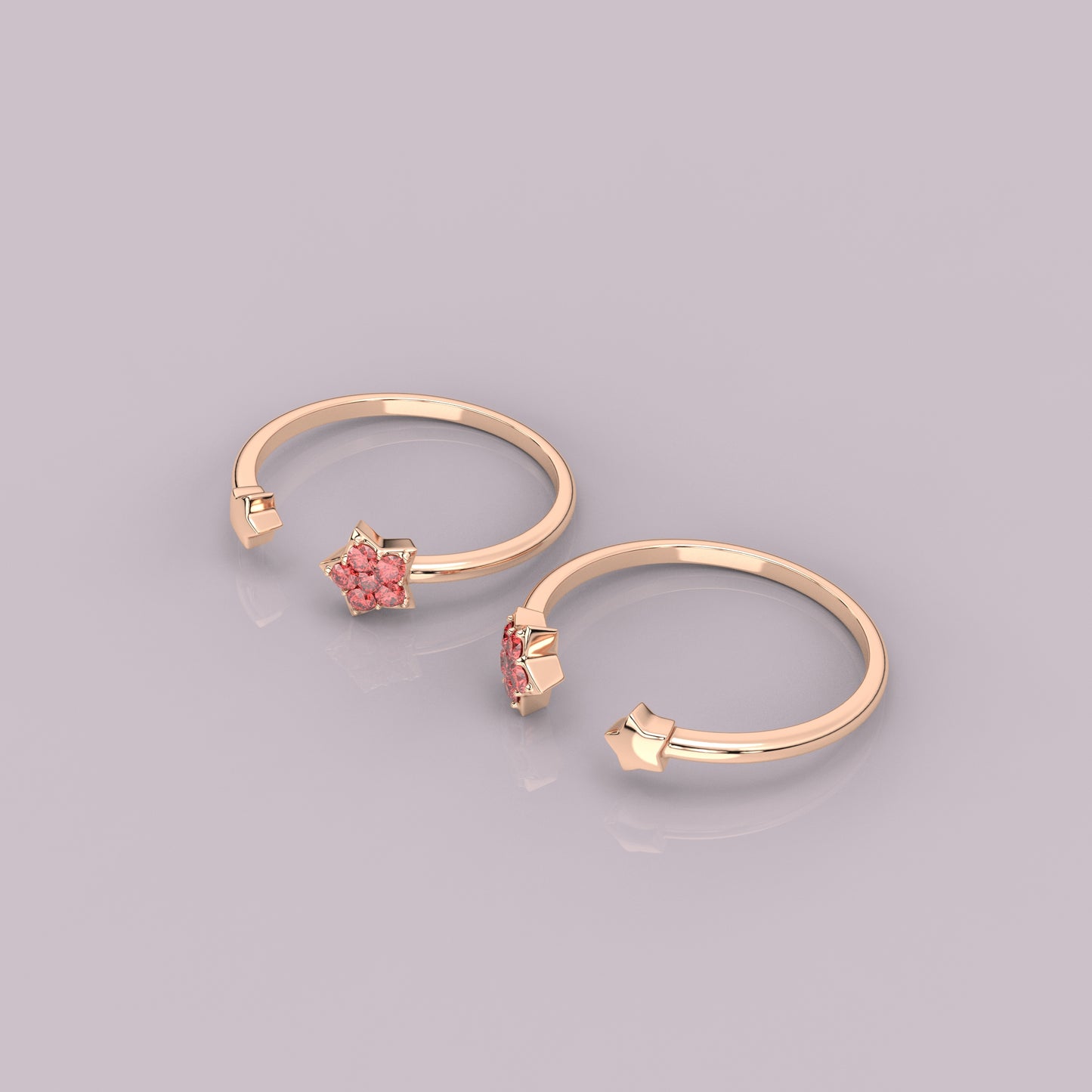 Star Rose gold Adjustable 925 Silver Toe Ring