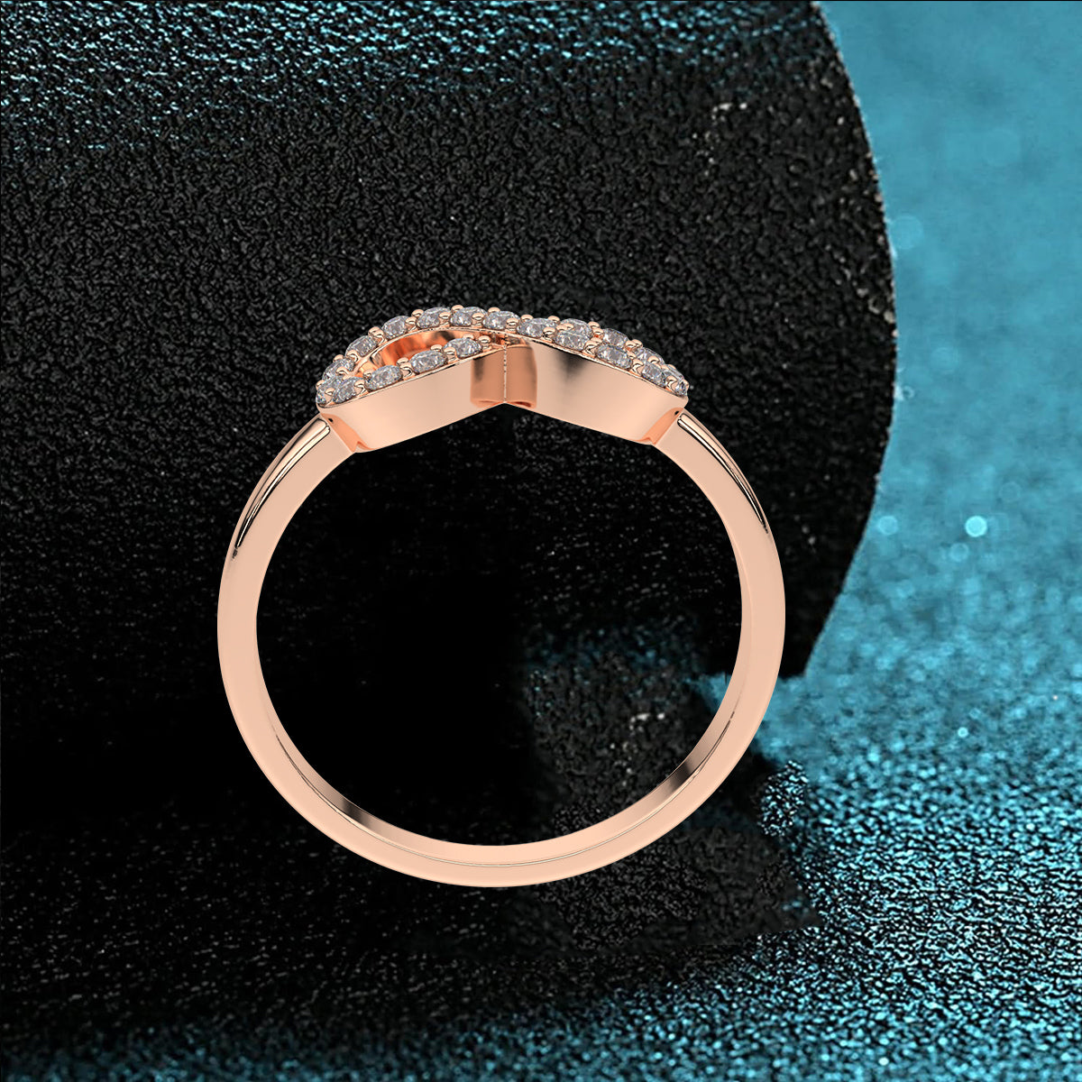 Infinity rose gold stone 925 Silver Ring