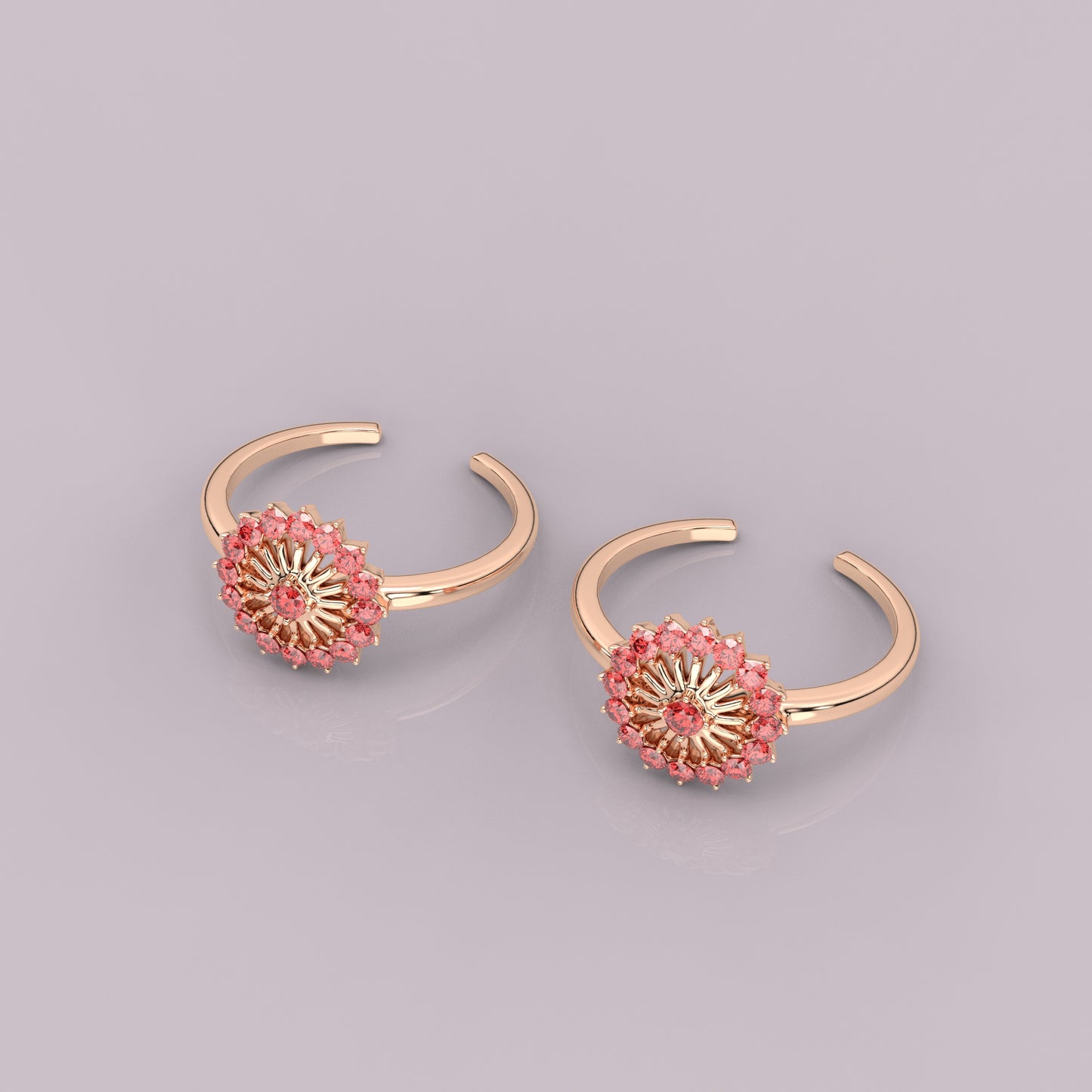 Guinea Rose gold Adjustable 925 Silver Toe Ring