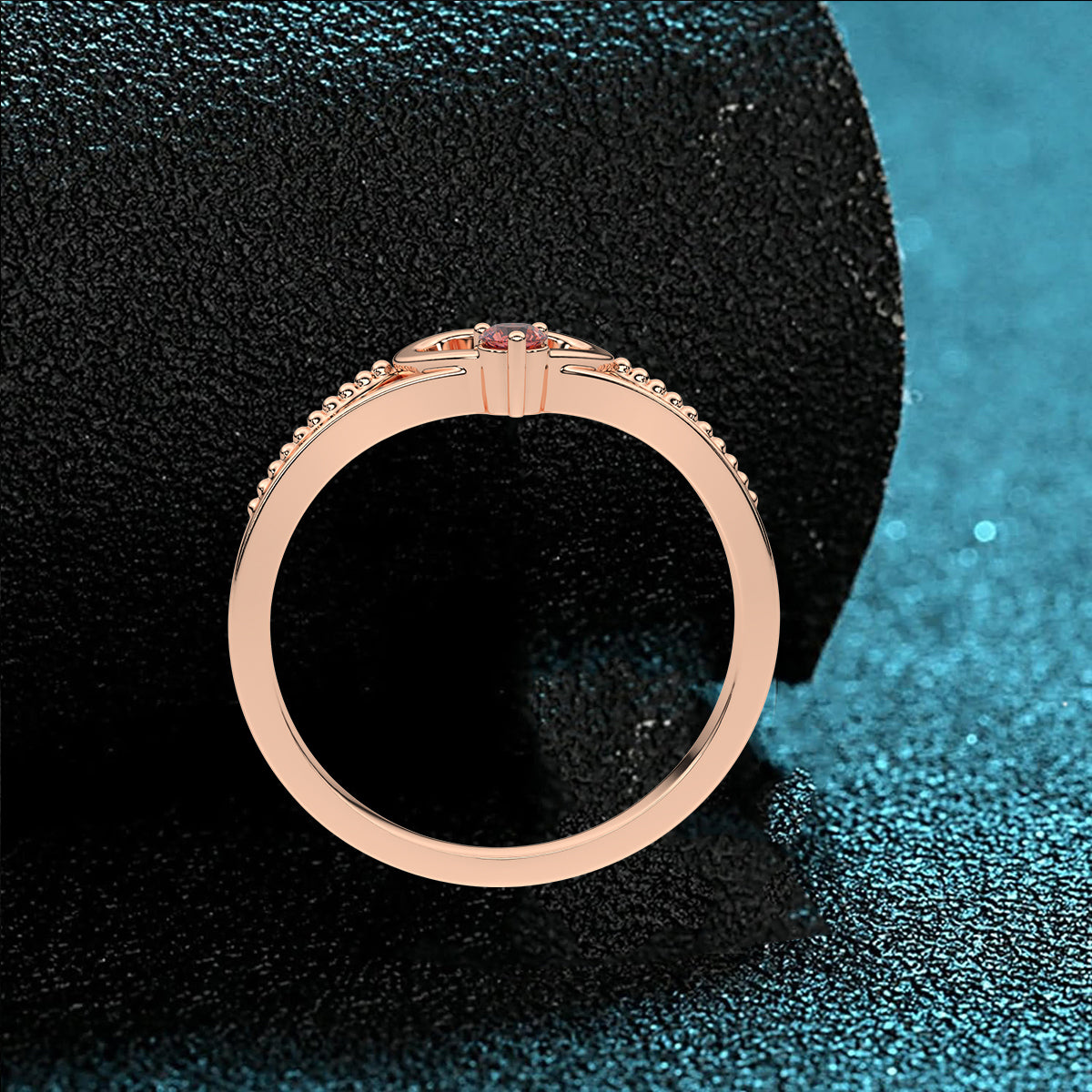 Rose gold ruby cubic 925 Silver Ring