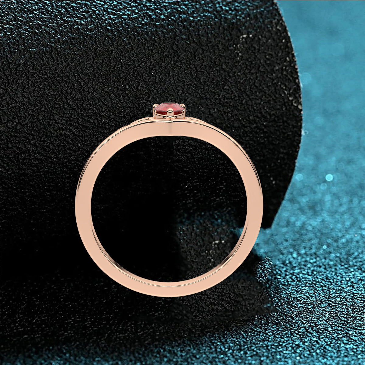 Rose gold stone Caitlin 925 Silver Ring