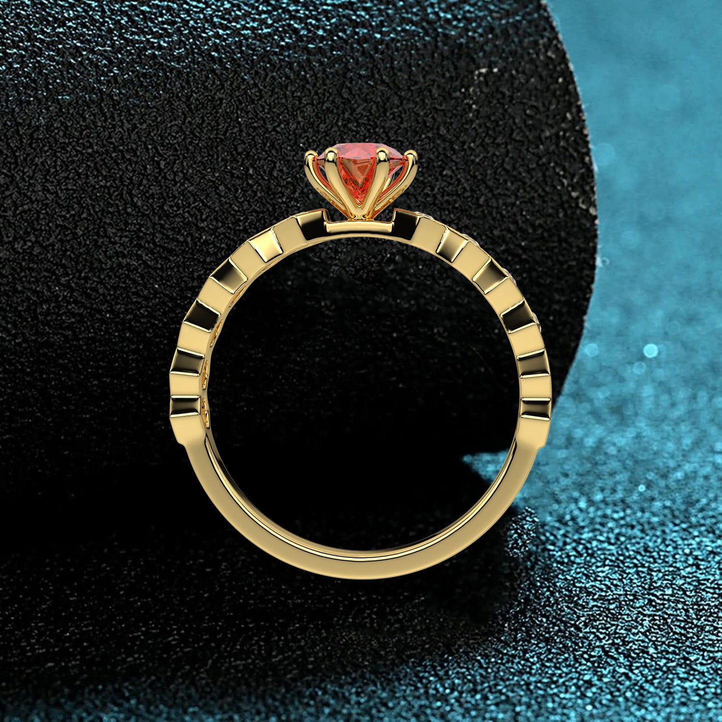 Yellow gold Ayanik Ruby 925 Silver Ring