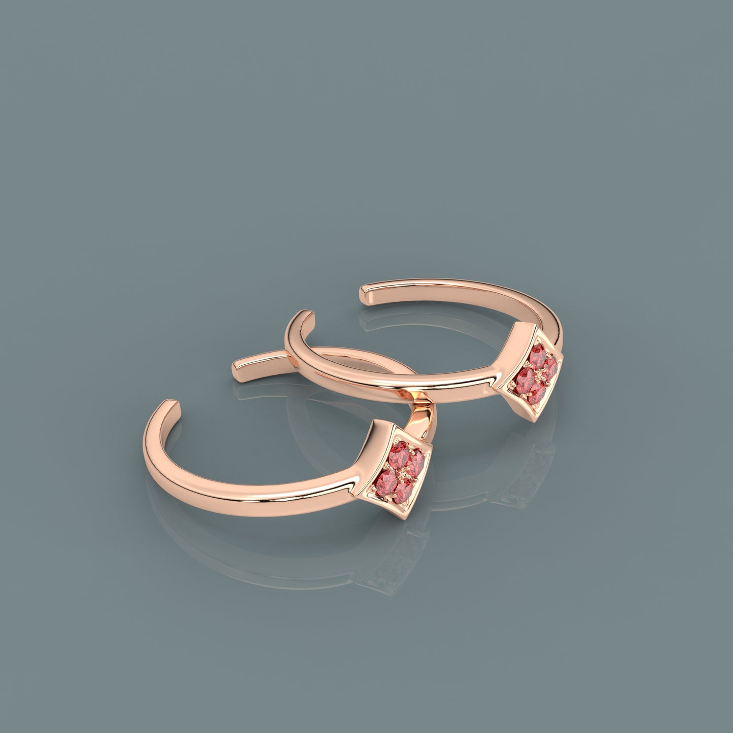 Square Rose gold Adjustable 925 Silver Toe Ring