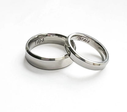 Customized 925 Silver Ring Set