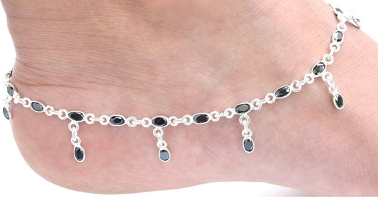 Oval Shape 925 Silver Anklet