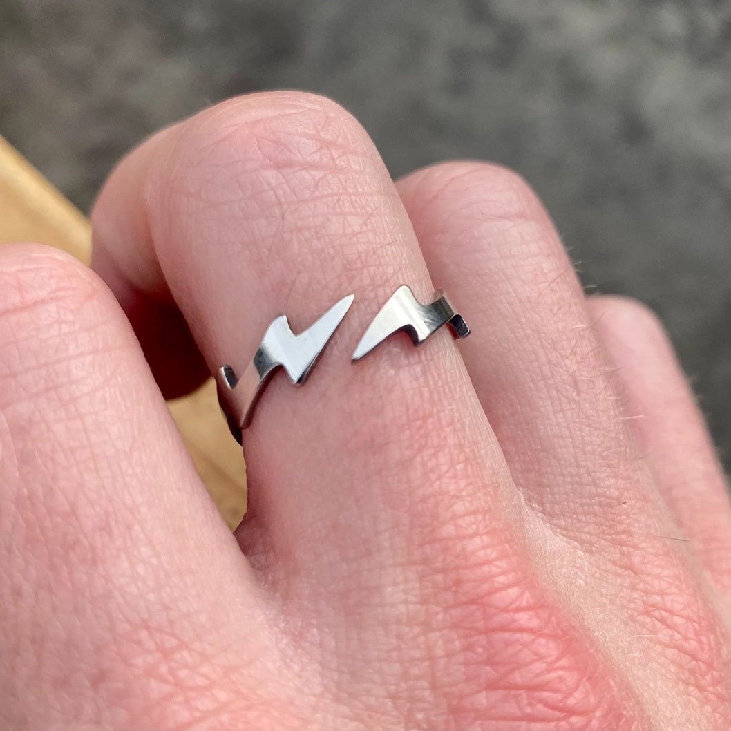 Lightning Bolt 925 Silver Men's Ring