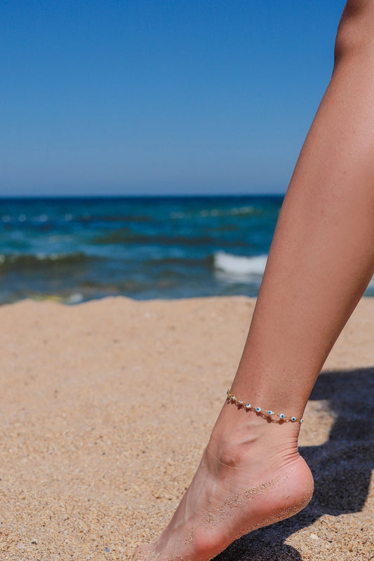 Delicate Evil Eye 925 Silver Anklet