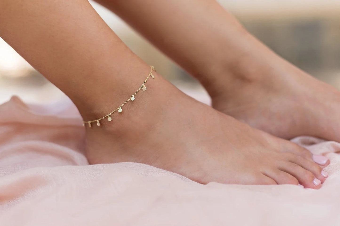 Dangling Coins 925 Silver Anklet