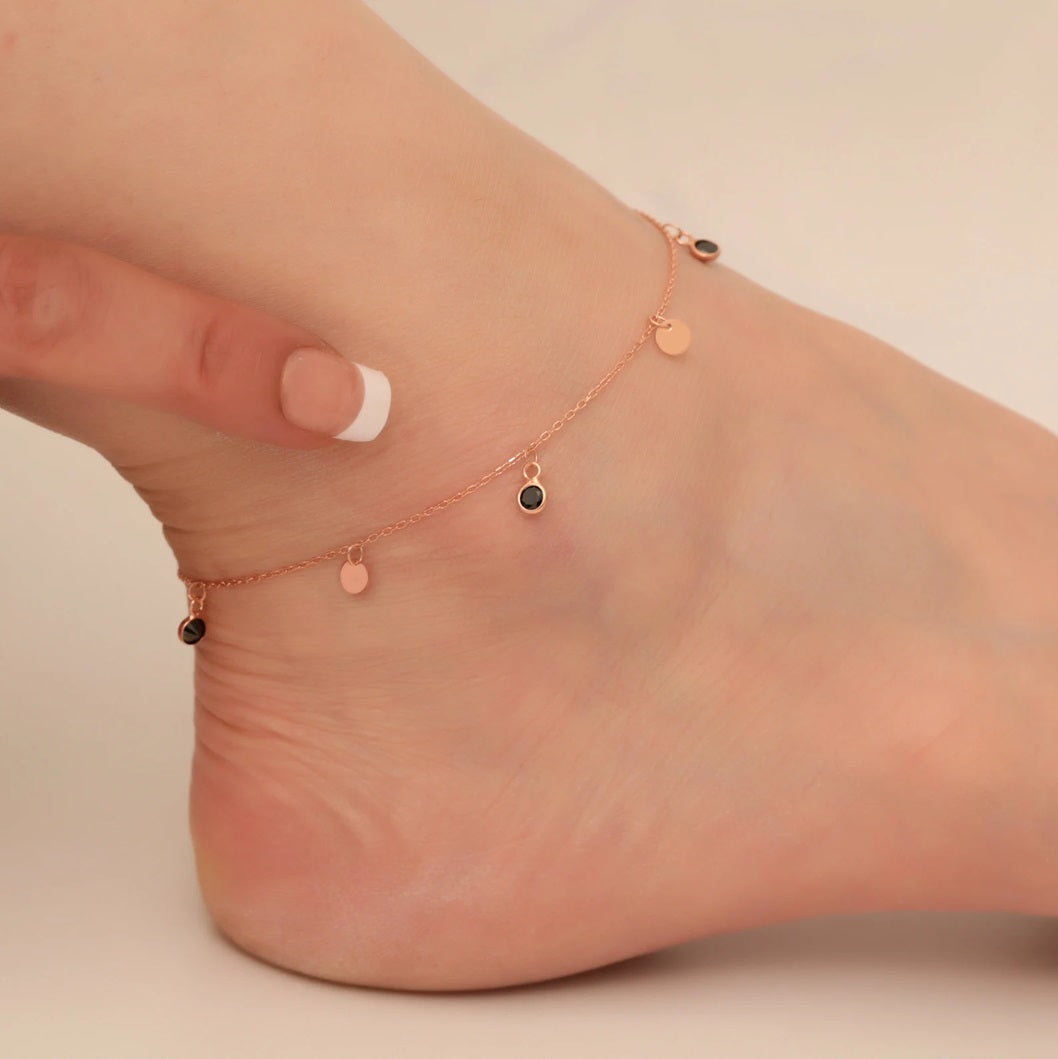 Tiny Evil Eye 925 Silver Anklet