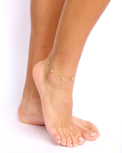 Tiny Butterfly 925 Silver Anklet