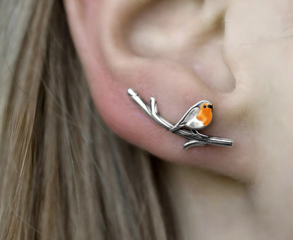 Robin Bird 925 Silver Earring