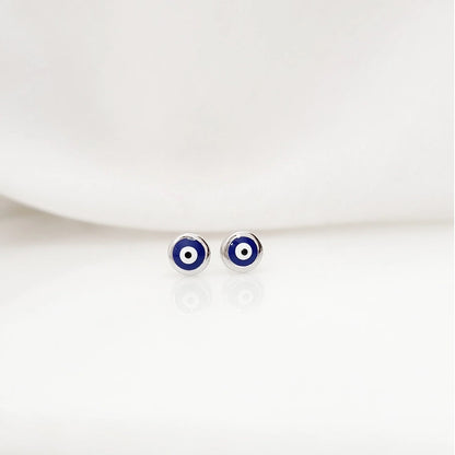 Dark Blue Evil Eye 925 Silver Earring