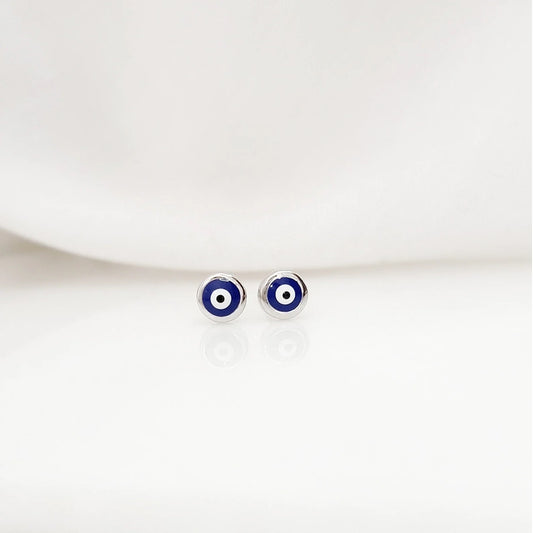 Dark Blue Evil Eye 925 Silver Earring