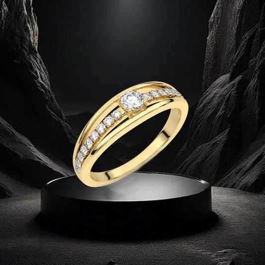 Yellow gold Rosaline 925 Silver Ring