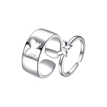 Butterfly 925 Silver Ring Set