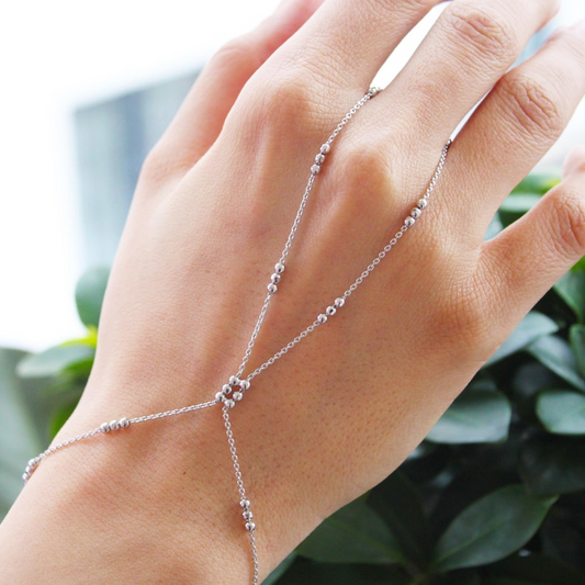 Beaded 925 Silver Hand Chain
