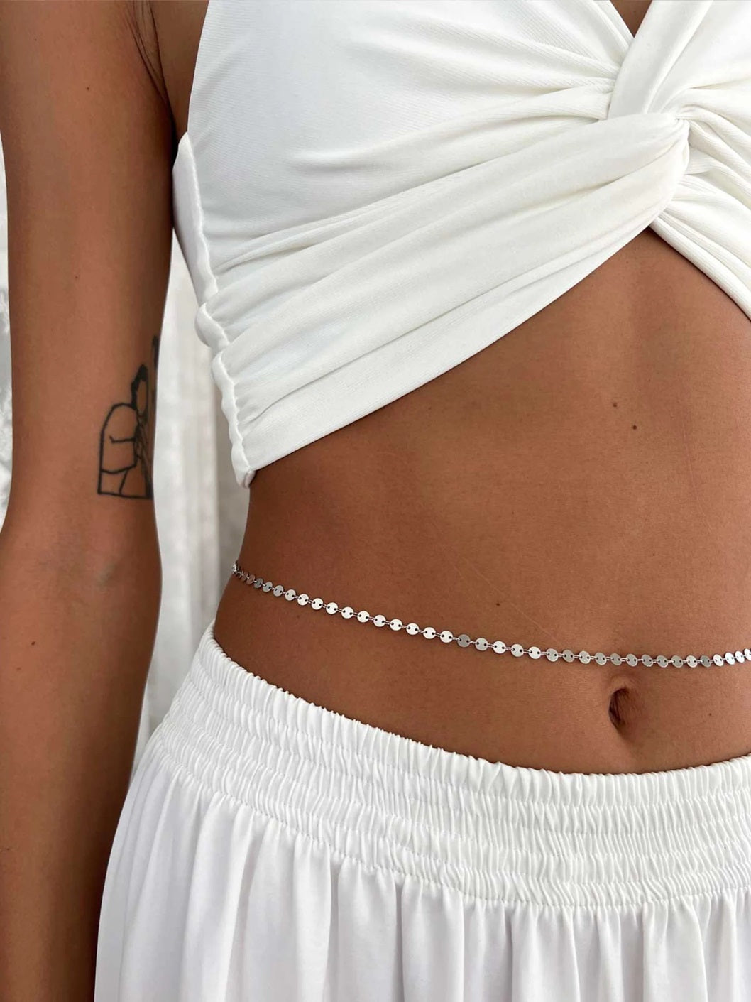 Long 925 Silver Waist Chain