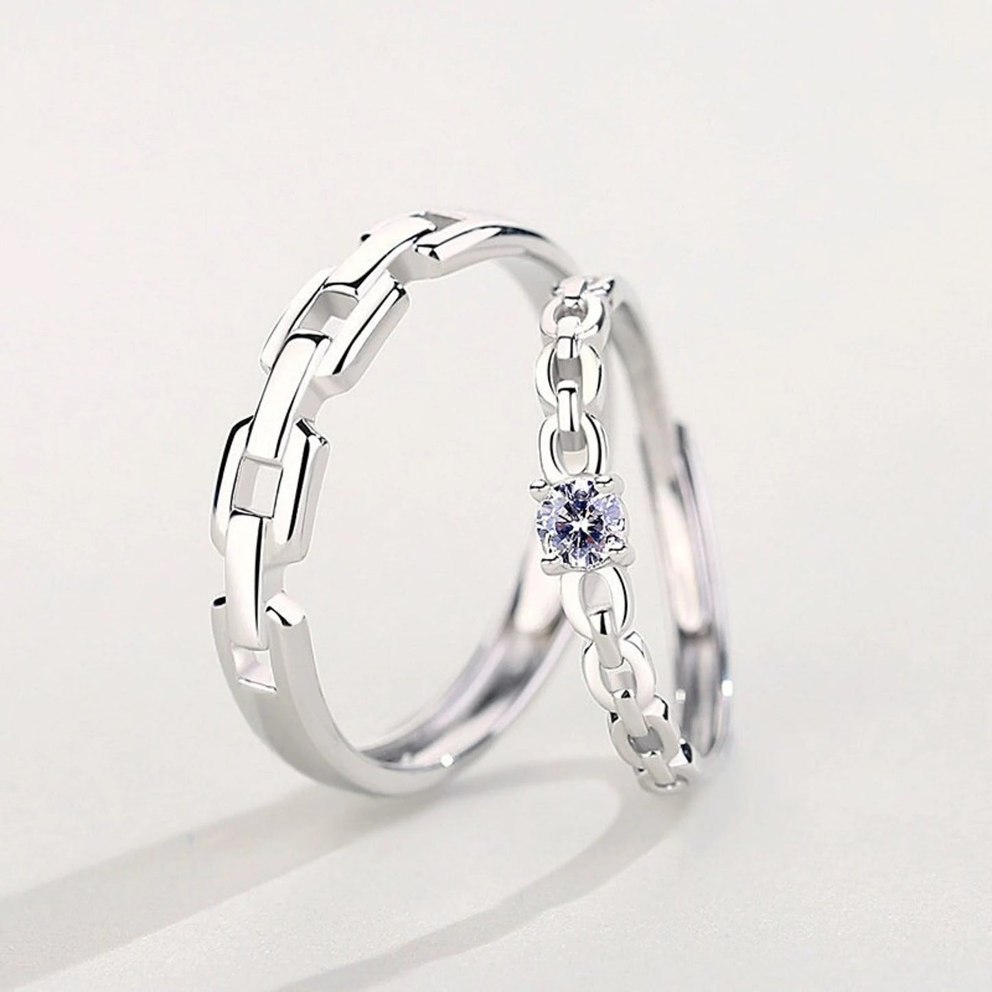 Link 925 Silver Ring Set