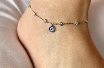 Charm Evil Eye 925 Silver Anklet