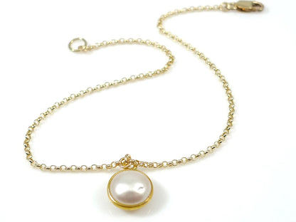 Vermeil Pearl 925 Silver Anklet