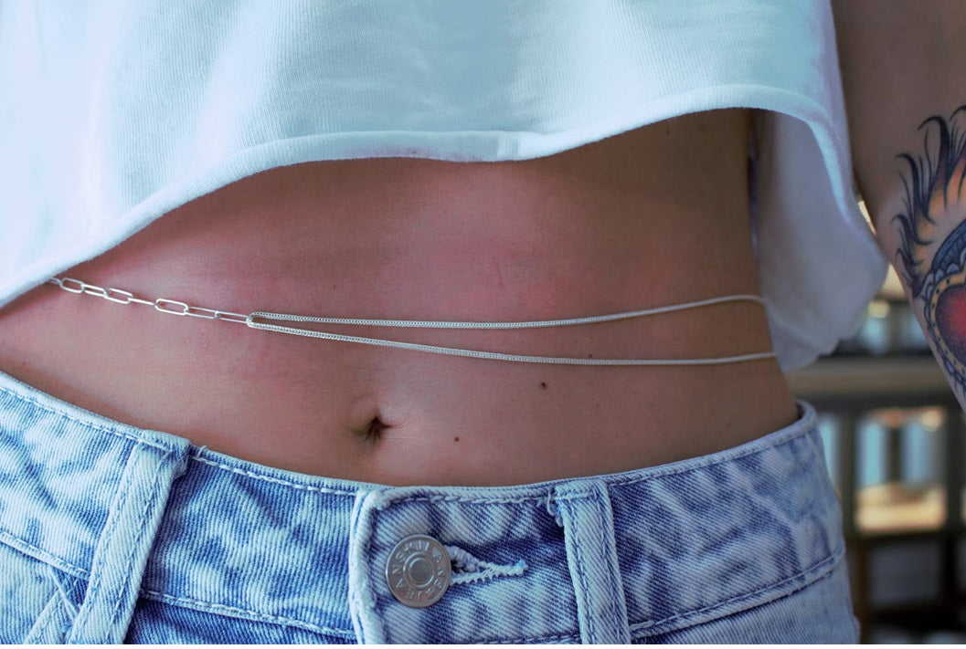 Paperclip 925 Silver Waist Chain