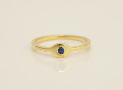 Sapphire Evil Eye 925 Silver Ring