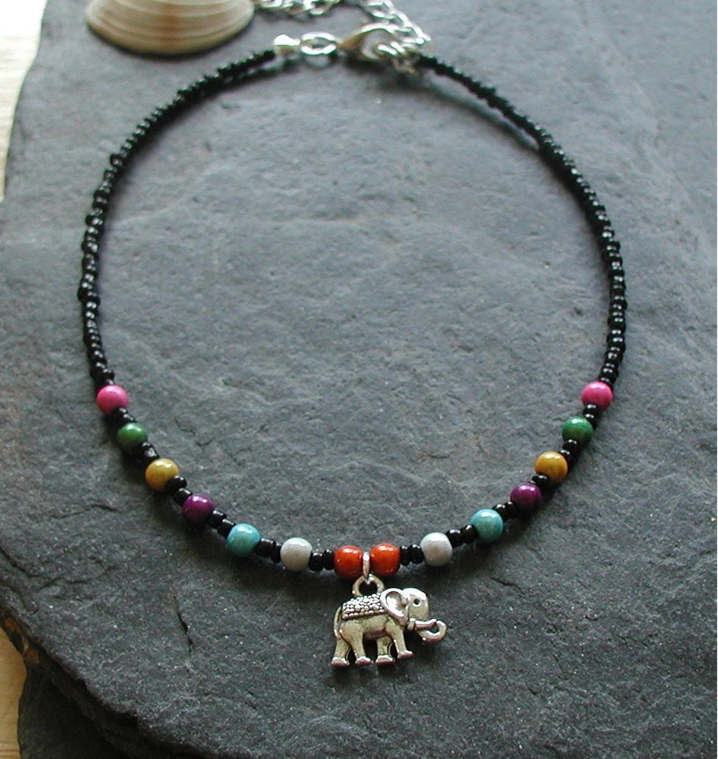 Chakra Elephant 925 Silver Anklet