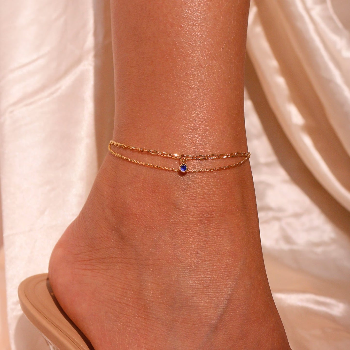 Blue For Bride 925 Silver Anklet