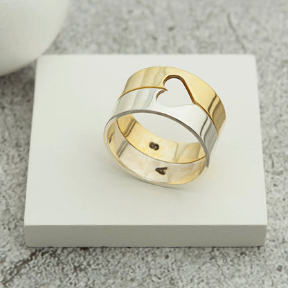 Engraved 925 Silver Ring Set