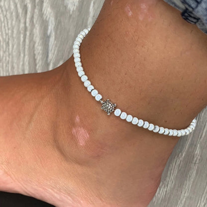 Miracle Bead Pearl 925 Silver Anklet