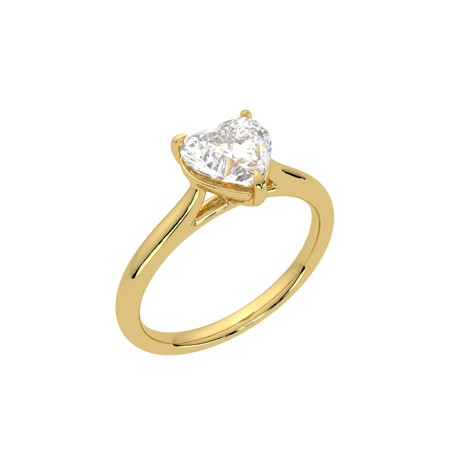 Heart Moissanite Diamond Sterling Silver Ring