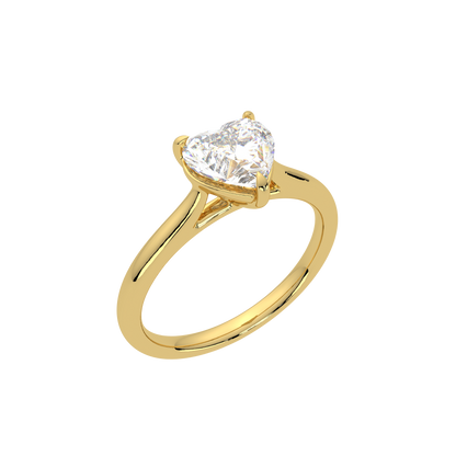 Heart Moissanite Diamond Sterling Silver Ring